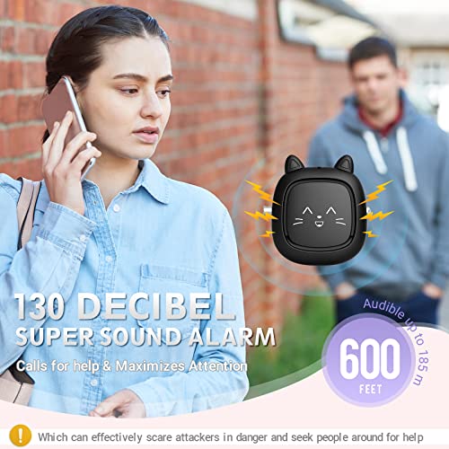 Safe Sound Personal Alarm, 130 dB Loud Siren Song Emergency Security Alarm Keychain with LED Light, Personal Sound Safety Siren for Women, Men, Children, Elderly(Black) - color: Black