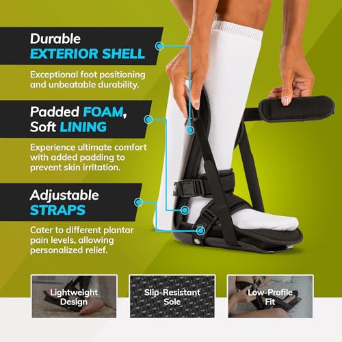 BraceAbility Sleeping Stretch Boot - Plantar Fasciitis Night Foot Splint Adjustable Achilles Tendonitis Brace for Fascia, Tendon and Calf Stretching, Heel and Bone Spur or Arch Pain Treatment (Large) - size: Large