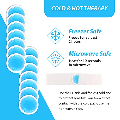 NEWGO Small Ice Packs for Injuries Reusable with Cloth Backing, 14 Packs - color: Blue - 14 Pack
