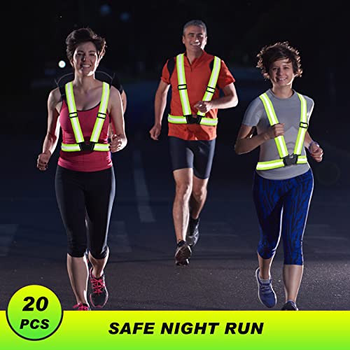 Hercicy 12 Pcs Reflective Safety Vest Hi Vis Adjustable Straps Yellow - color: Yellow