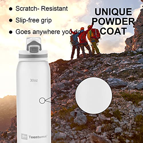 30oz Tritan Water Bottle with Time Marker, 1-Pack, Aqua White - color: Aqua White