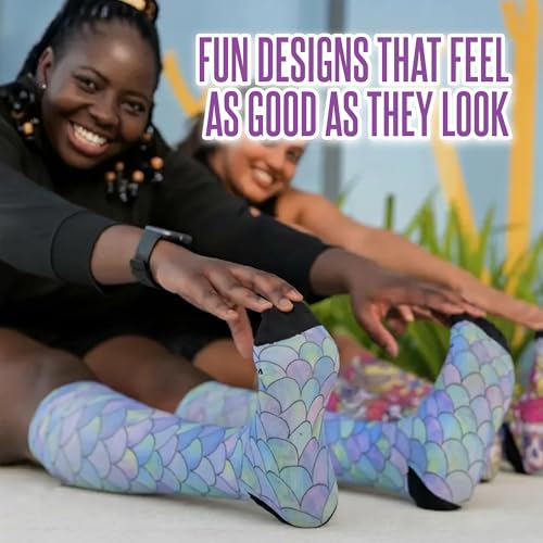 Crazy Compression Over-the-Calf Socks with Fun Designs - color: Best Frens Paw Prints Teal (Wide), size: X-Small
