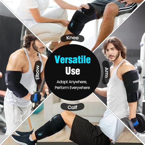 Hilph Knee Ice Pack Sleeve, Flexible Gel Ice Pack for Knee Pain Relief - size: Medium, style: For Knee & Elbow with Extra Strap