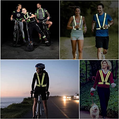 Reflective Vest, High Visibility Safety Vest Straps Reflective Gear for Night Running Walking Cycling for Men Women Kids - color: 2 Black