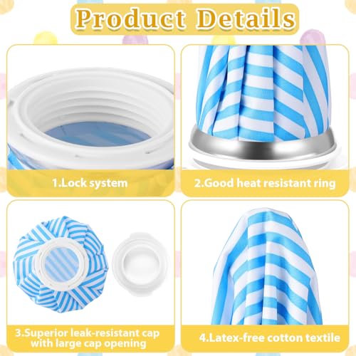 Honoson 4 Pack Reusable Ice Bag Hot Cold Bag Leakproof, Stripes Style - style: Stripes Style