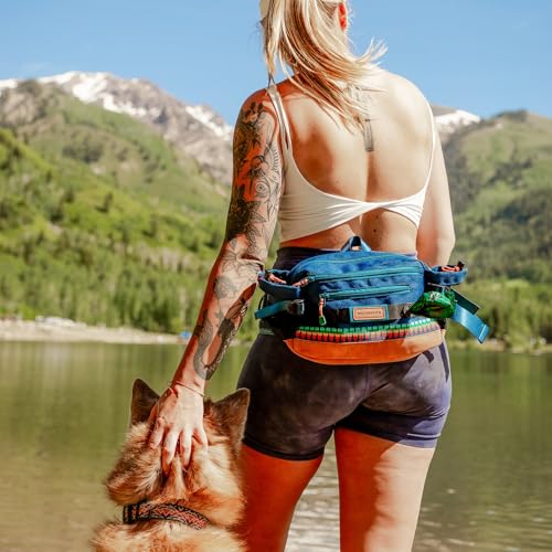 Wilderdog Mega Hip Pack with 3-Liter Capacity, Two Mesh Water Bottle Pockets, Interior Key Loops, Adjustable Straps, and Poop Bag Dispenser (Huckleberry) - color: Huckleberry