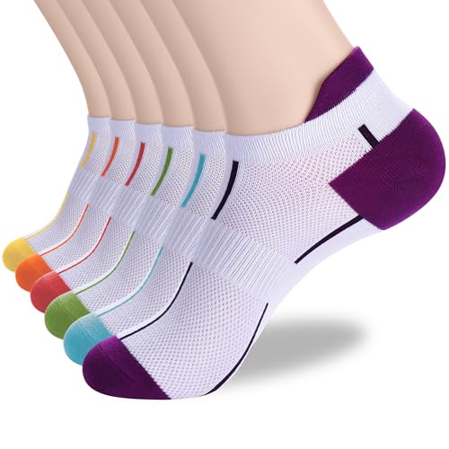 ATBITER Ankle Socks Women&Men 6-12Pairs Thin Low Cut No Show Socks With Tab - color: 6 Pairs 6white 6colors, size: 9-11