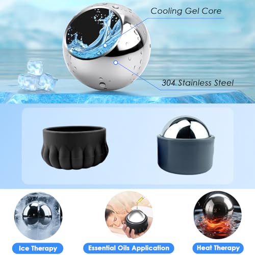 Massage Ice Roller Ball Cold & Heat Therapy Pain Relief Myofascial Release - color: Set of 3