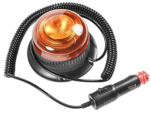 HQRP Amber Beacon Emergency Strobe Construction LED Lights Magnetic Mount, Flashing Caution Safety Warning LED Light for Vehicles, Truck, Golf Cart, Tractor, Postal Car, ATV, UTV, Snow Plow, Forklift - size: Magnetic Mount