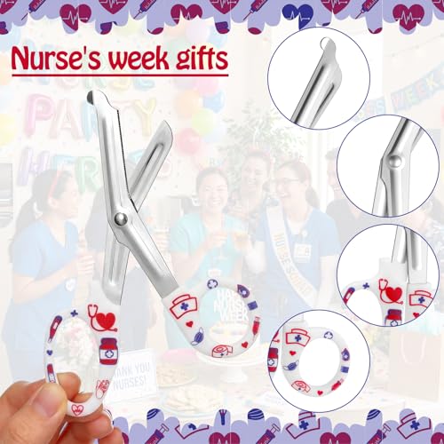 Chumia 12 Pcs Nursing Scissor, Nurse Week Gifts Bulk, 5.7" Blade Tape - style: Nurses' Day Style