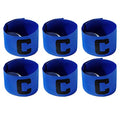 6 Pieces Elastic Soccer Captain Armband Adjustable Football Basketball Player Bands for Adult Youth - color: Blue