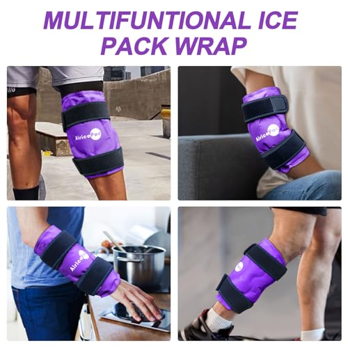 AiricePac Ice Pack for Knee Pain Relief, Reusable Gel Ice Wrap for Injuries, Swelling, Knee Replacement Surgery, Cold Compress Therapy for Arthritis, Meniscus Tear and ACL, Purple - style: PURPLE 1 PACK