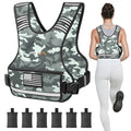 APEXUP Adjustable Weighted Vest, 4-10lb/12-18lb/20-32lb Vest with 6 Ironsand Weights and Large Pocket, Weight Vest for Men Women Strength Training, Running, Walking - color: Grey Camo, size: 20-32lbs