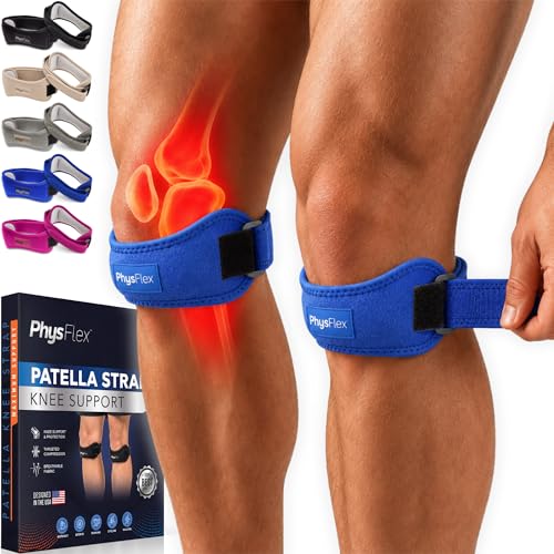 2 Pack Patellar Tendon Support Strap, Knee Brace, Knee Support, Pain Relief - color: Blue