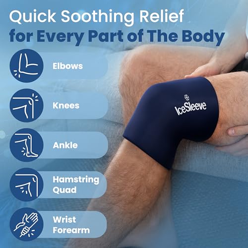 IceSleeve Elbow & Knee Ice Pack Wrap, Cold & Heat Therapy, Blue SM, 1 Pack - color: Blue, size: Small/Medium
