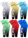 Suhine 6 Pairs Sports Leg Sleeves UV Protect Compression Long Knee Sleeves for Men Women Basketball Football Running Cycling - style: Elegant