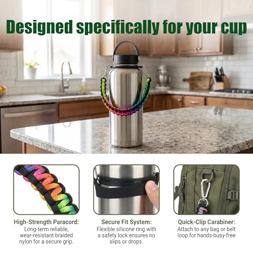 Water Bottle Handle Strap for Stanley Cup, Owala and Most 12-40oz Tumblers - color: set 2, style: 4 pcs