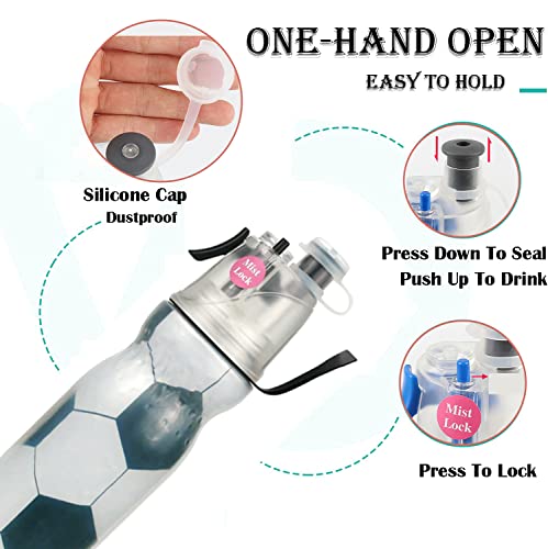 Sport Insulated Water Bottles - BPA-Free, Personalized Soccer Water Bottle - Help You Cool Down Quickly & Quench Thirst,Kids Water Bottle School Bike Squeeze Bottle for Gym Running (Football) - color: Football