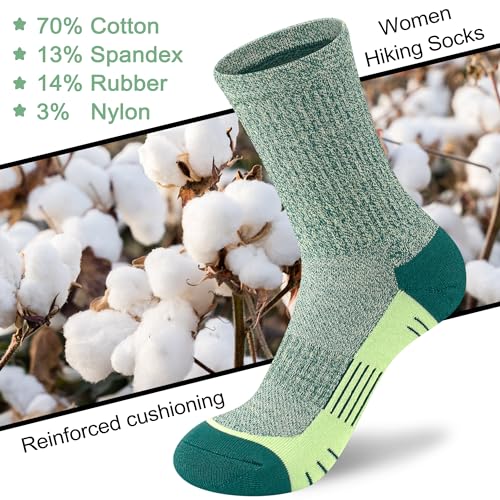 cuangya Women Crew Socks Athletic Cushioned Running Hiking 3-5 Pairs - color: 5 Pairs Lush Greenery, size: 5-8
