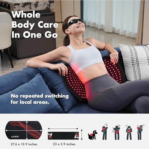 ALLOLO Red Light Therapy for Body, 3 in 1 LEDs Red Light Therapy Belt - size: 27.6"*13.9"