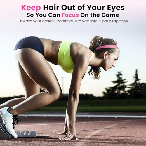 3rd Gen Hot Pink Pre Wrap, 4 Pack Prewrap Athletic Tape for Hair