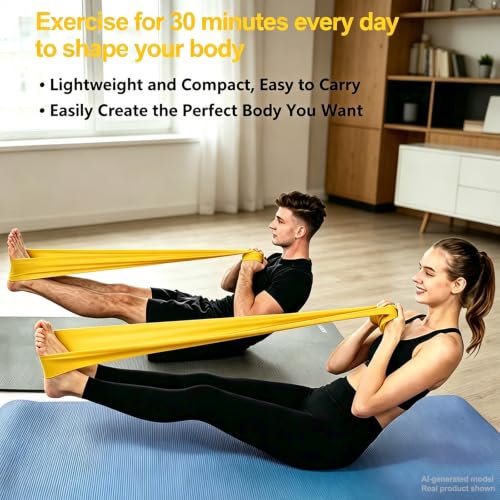 Long Resistance Bands for Working Out, Physical Therapy, Yoga & Pilates - color: Yellow