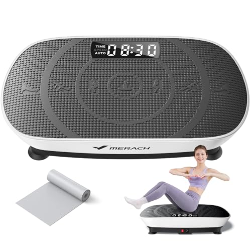 MERACH CV30 Pro Curved Vibration Plate Exercise Machine, Powerful & Quiet - color: Black White
