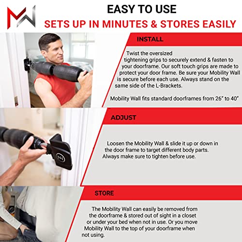 Mobility Wall- Stand Up Door Mounted Smooth Foam Roller for Soft Tissue Massage & Muscle Recovery for Exercise, Includes 1 Trigger Point Attachments - style: Standard