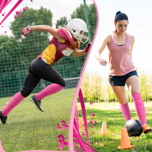Foaincore 4 Pairs Breast Cancer Compression Calf Sleeves Women - color: Pink