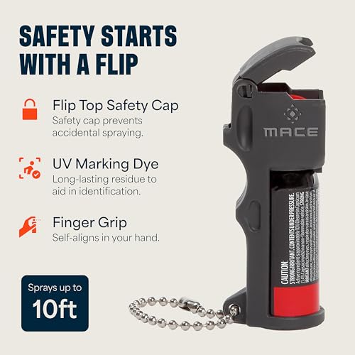 Mace Personal Safety Alarm & Mace Pepper Spray Kit - Loud 130db Siren with Built in Emergency Whistle, 10 Feet Range Pocket Model (0.42 oz) Self Defense Pepper Spray for Women & Men - color: Black
