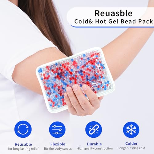 Gel Ice Pack for Injuries Ice Bag with Strap-1 Pack Reusable Hot Cold Pack - color: White-1 Pack