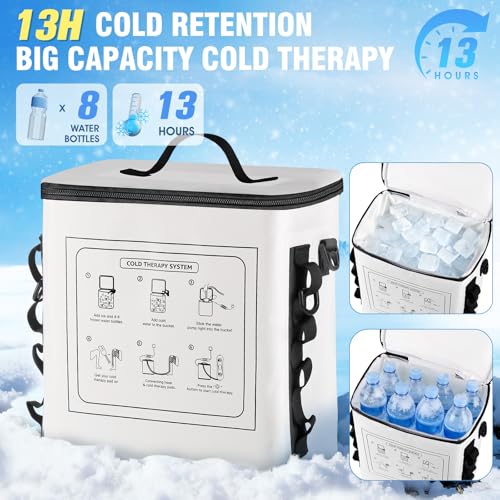 Upgraded Ice Machine for Knee After Surgery,3.0 Portable Cold Therapy Machine for Knee Replacement,Ice Compression Knees Machine for Hip,Cold Therapy Machine with 6 Timer,Electric Ice Pack for Knees