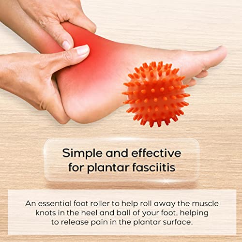 activelife - Spiky Massage Ball, Feet, Neck, and Back Massager, Full Body Deep Tissue Muscle Therapy, Plantar Fasciitis Foot and Muscle Roller, Medium, Orange - style: Medium Orange