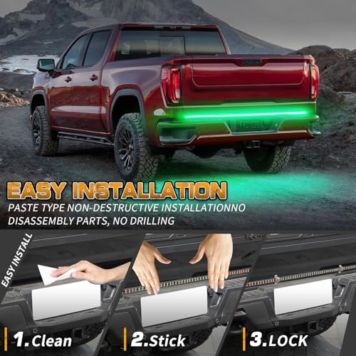 XRIDONSEN 60 inch Tailgate Lights Strip Green Strobe Lights - color: Green
