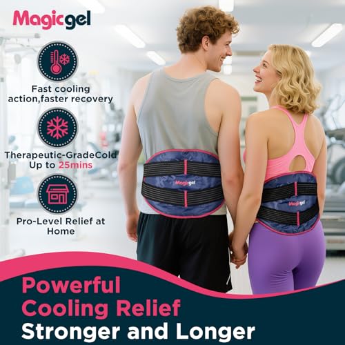 Magic Gel Back Ice Pack - Maximum Compression Sports Cold Compress Wrap for Back & Lower Body - Reusable Hot & Cold Packs - style: Back Compression Ice Pack