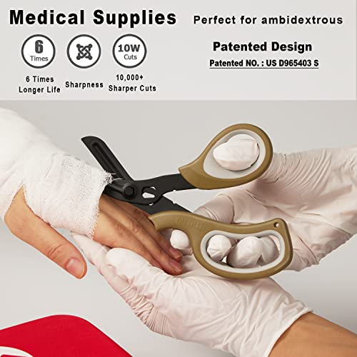 MEUUT Medical Scissors 2-Pack Trauma Shears for Nurses All Purpose Scissors - color: Black+quartz Grey