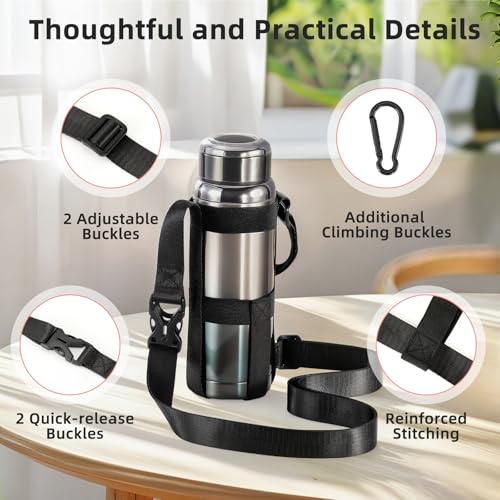 Nuovoware Water Bottle Holder With Strap, 2 Pack, 20-40 oz, Pink+Black - color: Pink+Black, size: 2 PCS