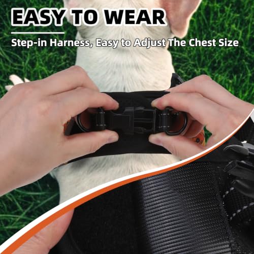 PUPTECK Halloween Dog Harness Small Sized Dog, Step in Adjustable Reflective Dog Vest Harness Escape Proof, No Pull Soft Padded Harness Easy Control, Black S - color: Black(Halloween), size: S (CHEST: 13"-18")