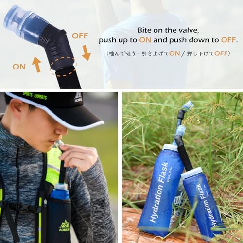 TRIWONDER TPU Soft Folding Water Bottles BPA-Free Collapsible Flask for Hydration Pack - Ideal for Running Hiking Cycling Climbing (350ml/11.83oz - Pack of 2) - color: 350ml/11.83oz - Pack of 2