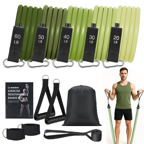 WIKDAY Resistance Bands with Handles for Exercise,beginners - color: 200LBS GREEN
