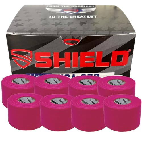 SHIELD Athletic Tape | USA's 250th Anniversary 8 Pack, 1.5 Inch by 10 Yards, Professional Trainer Rigid Wrap for Athletes - Made in the USA - Strong Hold, No Residue, Easy Tear Athletic Tape (Pink) - color: Pink