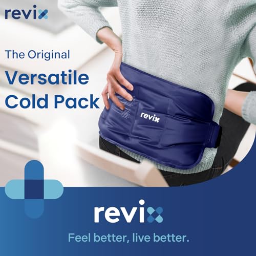 REVIX Ice Pack for Injuries Reusable Gel for Lower Back & Shoulder, Navy