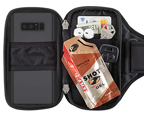 Sporteer Velocity V8 Running Armband - Fits Large Cases - Slim No-Bounce Holder for iPhone 17/16/15 Pro Max & Plus, Galaxy S26+/S25+, Pixel 10 Pro XL - Large-Format Modular Fitness Case - size: S/M Straps