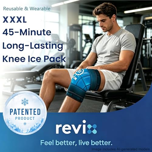 REVIX 2 Packs XXXL Knee Ice Pack Wrap for Meniscus & ACL, 45Min, 20"×10.7" - style: 2 Packs
