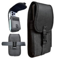 Heavy Duty Phone Holster for Men, Belt Clip Tactical Phone Holder, Nylon Cell Phone Pouch with Buckle and Hook/Loop Closure, Universal Fit for iPhone 17 16 15 14 Pro Max Plus, Galaxy S26 S25 Ultra - color: Black-Vertical