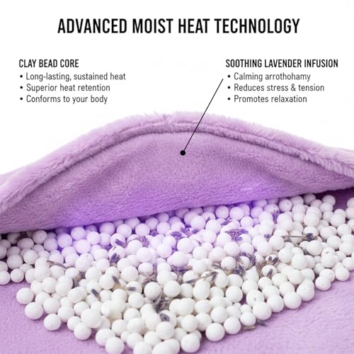 Microwavable Heating Pad - Multi-Purpose Warm Relief for Neck, Shoulders, Lumbar Muscles, Colic & Upset Stomach, Soft Skin-Friendly Fabric, Portable for Home/Office/Travel