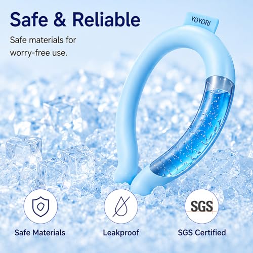 Neck Cooling Tube Wraps, Reusable Ice Ring Neck Cooler for Hot Weather - color: Blue