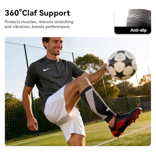 Plus Size Copper-Infused Calf Compression Sleeves for Men & Women 1 Pair [Medical-Grade & Ultra Comfort] Leg Compression Sleeve for Shin Splint Relief, Varicose Veins,Calf Sleeve for Running(XX-Large) - style: Black-XXL