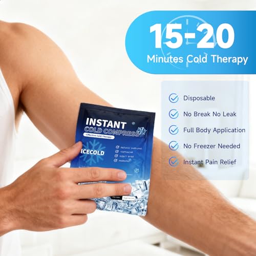 Instant Ice Pack Cold Compress, Pain Relief, Cold Compress 4.4 x 6