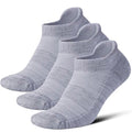 LEVSOX Ankle Compression Socks for Women and Men, Bamboo Viscose Low Cut Cushioned Athletic Running Socks - color: 3 Pairs-gray, size: X-Large